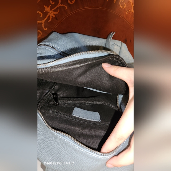 Genuine Leather backpack Blue small mini - Picture 2 of 7